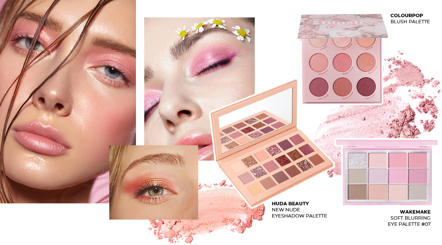 Pink eyeshadow palettes and inspirations